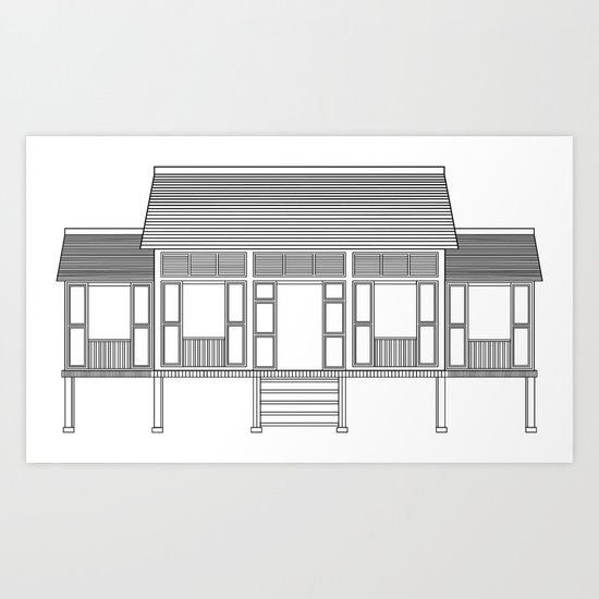 Rumah Kampung 2 Art Print