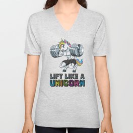 Lift Like A Unicorn | Fitness Weightlifting Muscle V Neck T Shirt