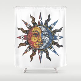 Celestial Mosaic Sun/Moon Shower Curtain