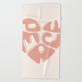 Peace Of Heart Typography Beach Towel