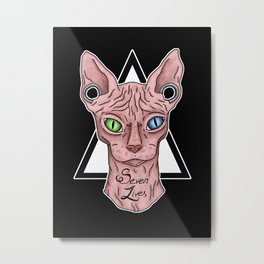 Hipster Cat Metal Print | Digital, Animal, Illustration 