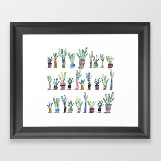 Plants in pots Framed Art Print