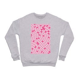 Pink Swirled Checker Crewneck Sweatshirt