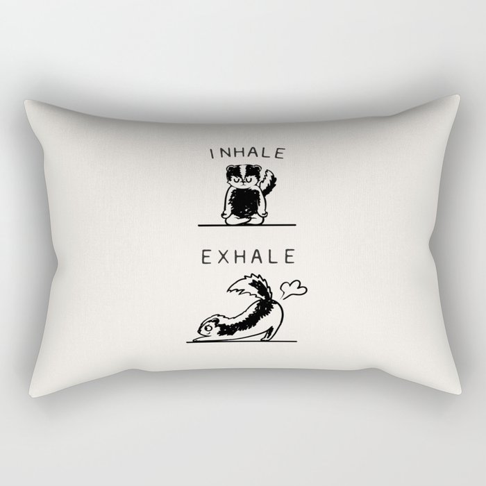 Inhale Exhale Skunk Rectangular Pillow