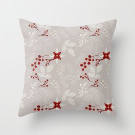 Decorative flowers and leaves Throw Pillow