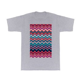 8-Bit Ikat Pattern – Indigo & Fuchsia T Shirt