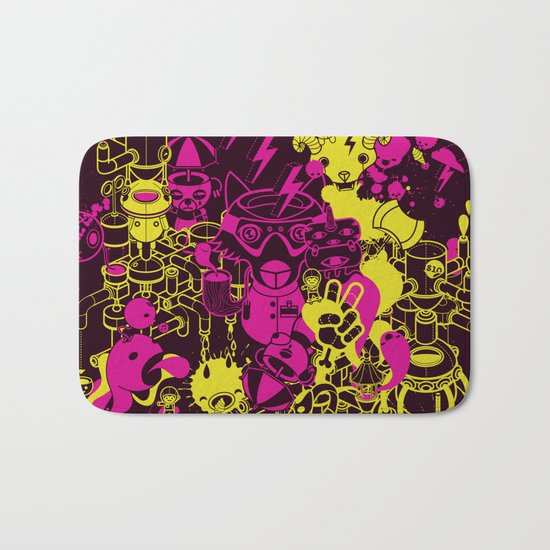 Dream Factory Pink and Yellow Bath Mat