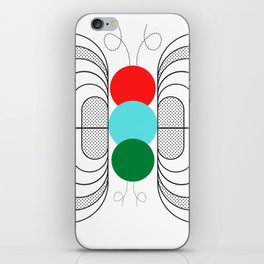 Black and white and colorful minimalist butterfly art. iPhone Skin