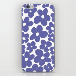 Retro Flowers in Very Peri #5 #floral #pattern #decor #art #society6 iPhone Skin