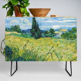 Vincent van Gogh - Green Wheat Field with Cypress Credenza