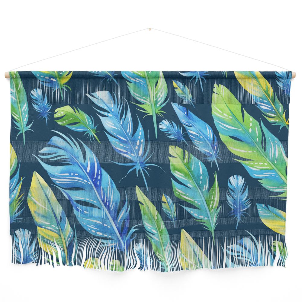 Feathers Pattern 04 Wall Hanging by serigraphonart