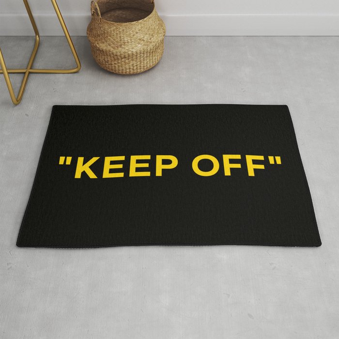 "KEEP OFF" Black & Yellow Rug