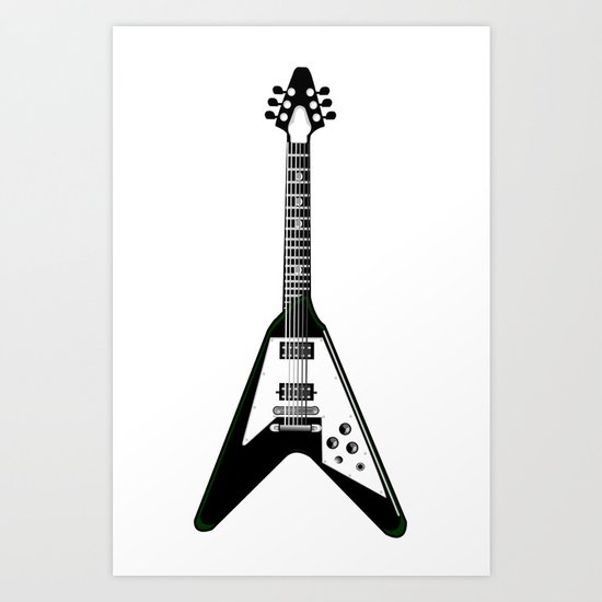 Guitar blk Art Print