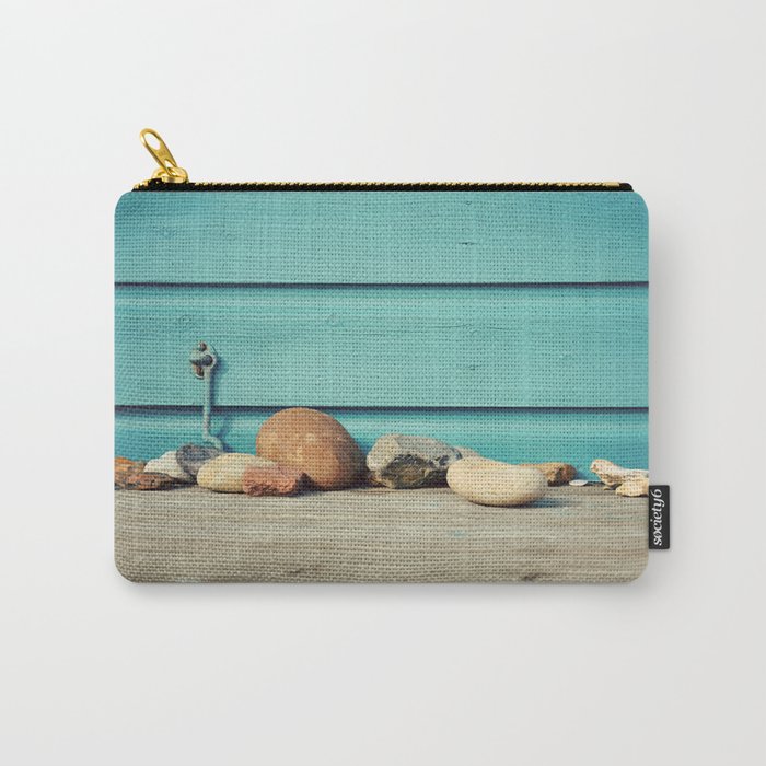 Beach Hut Stones Carry-All Pouch