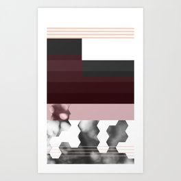 Striped Burgundy Deco Accent Art Print