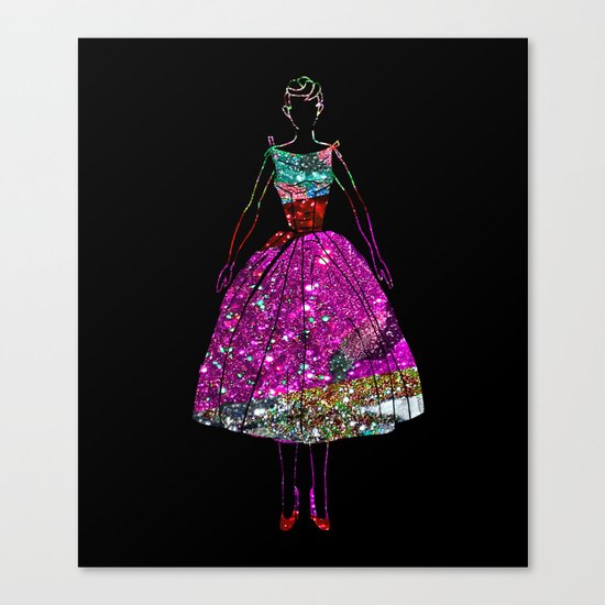Audrey OZ Stardust Pink Glitter Dress Canvas Print