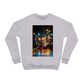 Rainy Chicago Street at Night Crewneck Sweatshirt