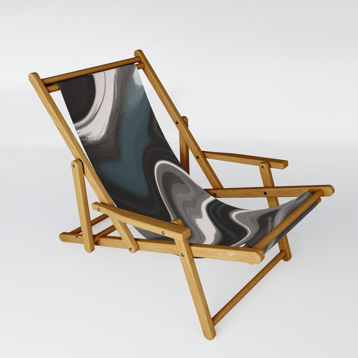 Ultramarine and black liquify marble Sling Chair