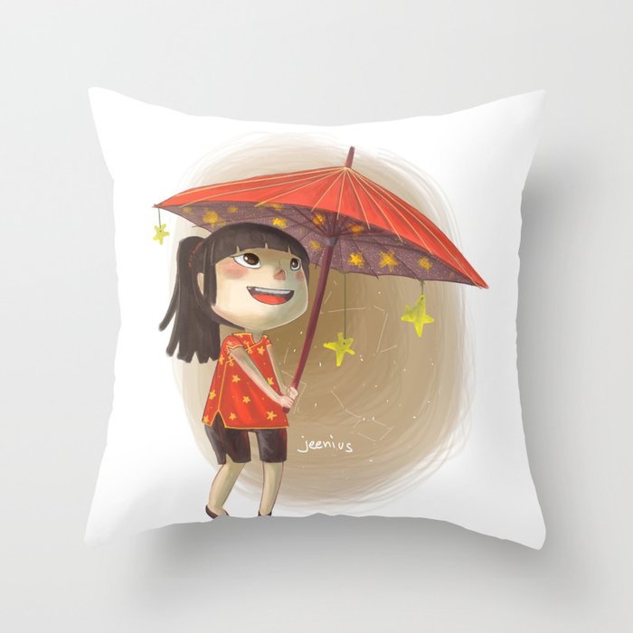 umbrella star Throw Pillow