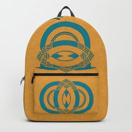 Collusion Backpack | Geometry, Stencil, Vesica, Turquoise, Shapes, Digital, Lines, Sacred, Abstract, Concentric 