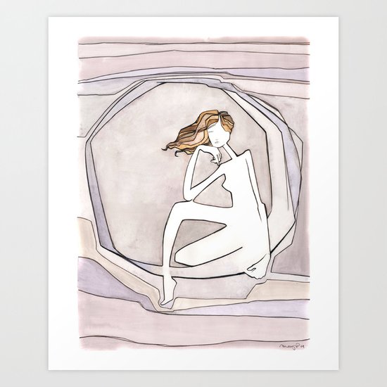 She Lives on the Moon Art Print