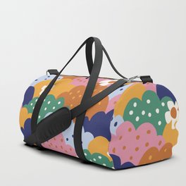 Floral cloudy pattern Duffle Bag | Rainbow, Curated, Retro, Abstraction, Clouds, Pattern, Gigi Rosado, Abstract, Pink, Vintage 