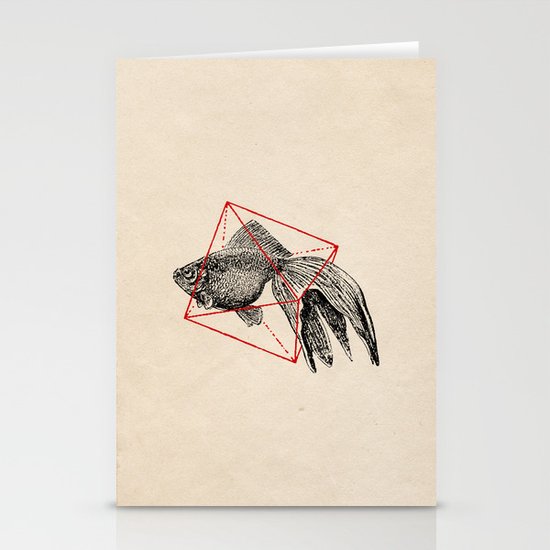 Fish In Geometrics III Stationery Cards