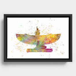 Egyptian goddess isis in watercolor Framed Canvas