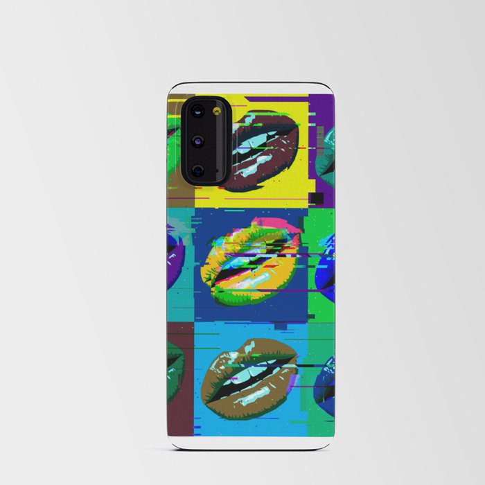 Pop Art Green Blue and Purple Lips Contemporary Design Android Card Case