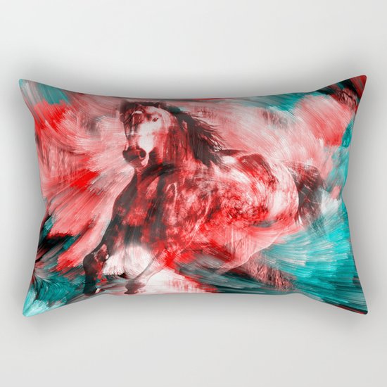 Gold Horse Rectangular Pillow