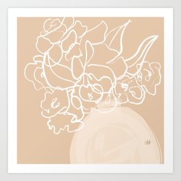 Mother Nature 11 Art Print | Rawcolors, Digital, Lineart, Spring2020, Flowers, Desaturatedcolors, Milktones, Naturalpalette, Floral, Natural 