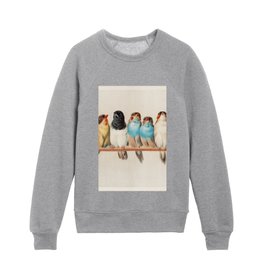 A Perch of Birds  Kids Crewneck