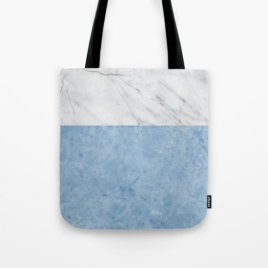 Porcelain blue and white marble Tote Bag