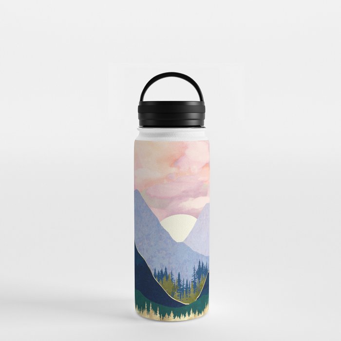 Winter Mountain Lake Water Bottle