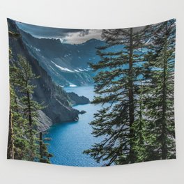 Blue Crater Lake Oregon in Summer Wall Tapestry | Tree, Trees, Lake, Photo, Adventure, Fire, Nationalpark, Outdoors, Water, Wanderlust 