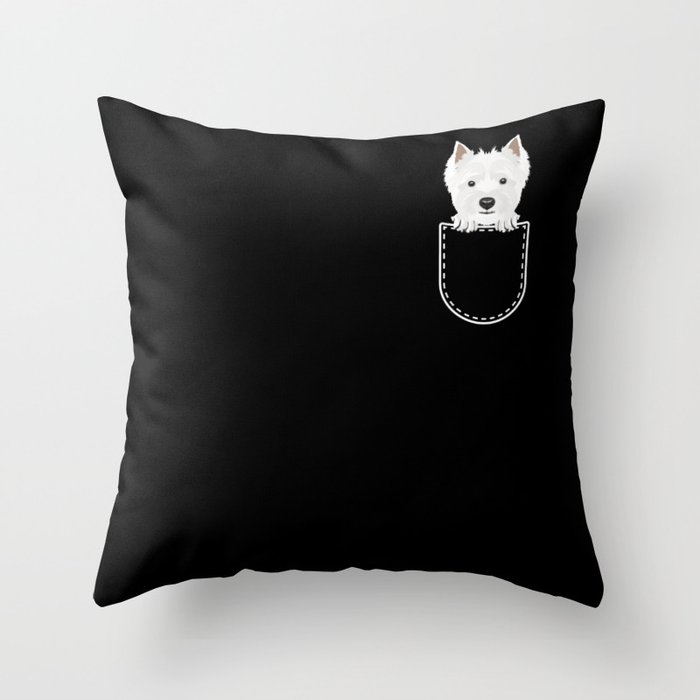 West Highland White Terrier In The Breast Pocket Throw Pillow
