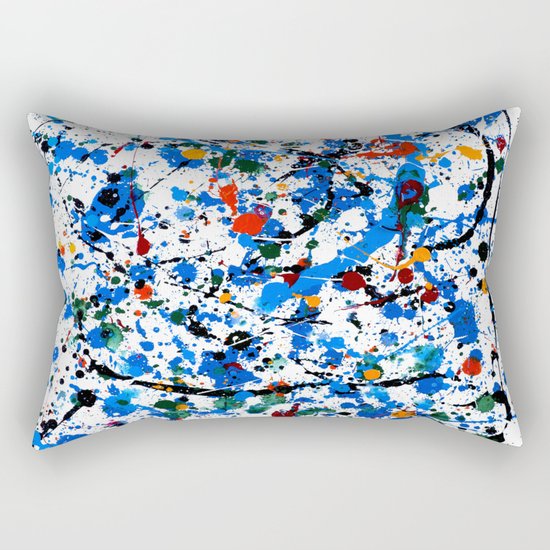 Abstract #23 - Frenzy in Blue Rectangular Pillow