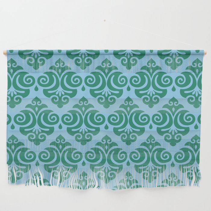 Victorian Modern Pattern Blue and Green Wall Hanging