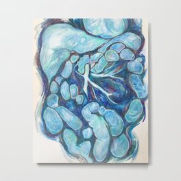 Blue Metal Print | Form, Blue, Creepy, Wax, Intestines, Stomach, Pastel, Biology, Anatomy, Medical 