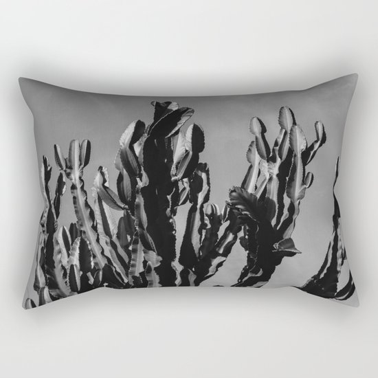 Monochrome Cactus Sky Rectangular Pillow