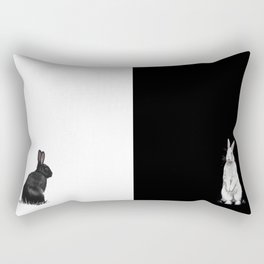 Complementary opposites - White bunny Rectangular Pillow