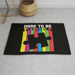 Dare To Be Yourself Autism Awareness Area & Throw Rug