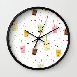 Colorful Happy Bubble Tea Wall Clock