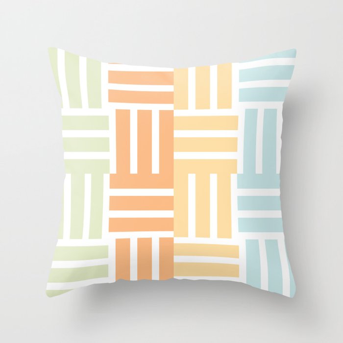 Grid on Pastels Throw Pillow