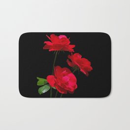 Red roses on black background Bath Mat | Nature, Roseflowers, Rosegarden, Climbingrose, Dublinbay, Rosa, Digital Manipulation, Redrose, Colorphotograph, Gardener 