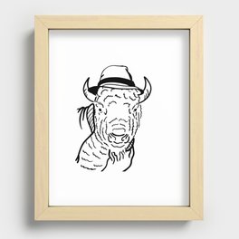 Bennet the Hipster Buffalo - Quirky Recessed Framed Print