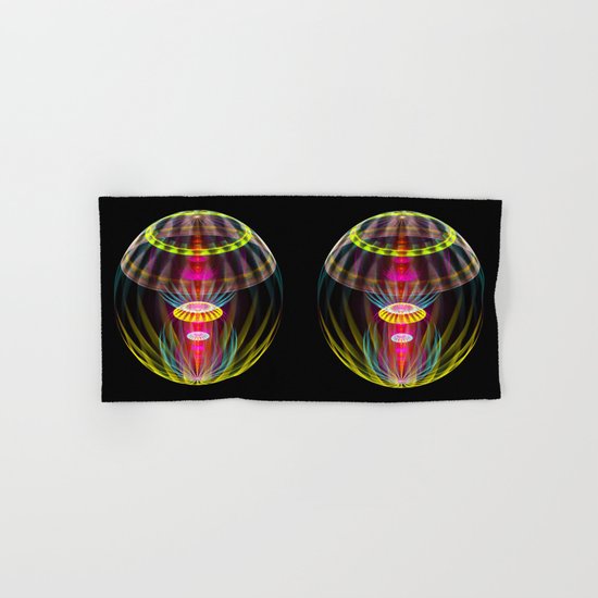 Alien sphere fractal fantasy Hand & Bath Towel