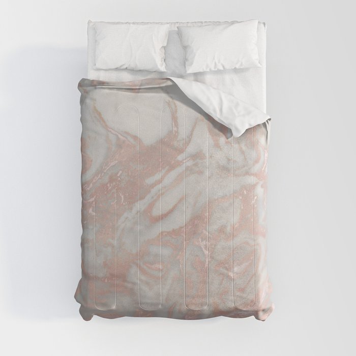 French polished rose gold marble Comforter