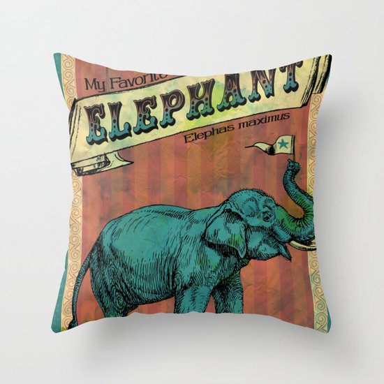 My Favorite Elephant Throw Pillow