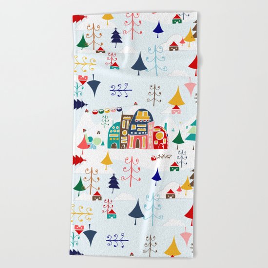Alpine Chalet Beach Towel
